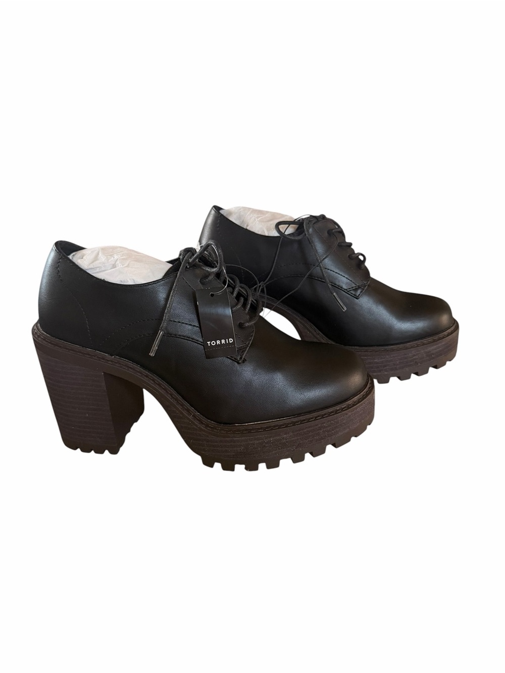 NWT Torrid Black Lace-Up Platform Heels